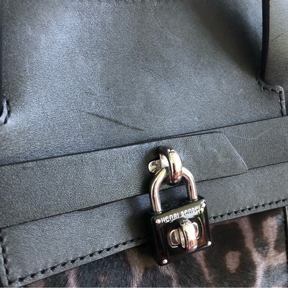 Rare Real Calf Hair Grey/Black Cheetah Print Jetsetter Backpack - Henri Bendel - Picture 7 of 12